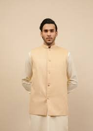 WardrobePak Men's Textured Jamawar Waistcoat